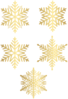 Snowflakes Gold Clip Art Deco Image