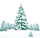 Snowy Winter Ground with Trees PNG Clipart Image