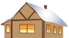 Winter Brown House PNG Clipart Image