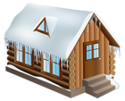 Winter Cabin House PNG Clip-Art Image
