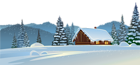 Winter House and Snow Ground PNG Clipart Image