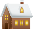 Winter House with Snow PNG Clip Art Image