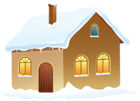 Winter House with Snow PNG Picture