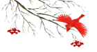 Winter Snowy Branch with Bird PNG Clipart Image