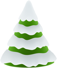 Winter Snowy Pine Tree Green PNG Clipart