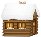 Winter Wooden House PNG Clip-Art Image