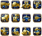 Blue and Gold Zodiac Signs PNG Clipart Image