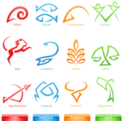 Colourful Zodiac Signs Set Large PNG Clipart Image