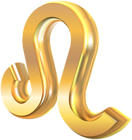 Leo 3D Gold Zodiac Sign PNG Clip Art Image