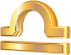 Libra 3D Gold Zodiac Sign PNG Clip Art Image