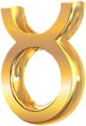 Taurus 3D Gold Zodiac Sign PNG Clip Art Image