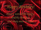 Happy Birthday Card with Red Roses