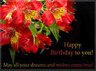 Happy Birthday Greeting Card with Orchids