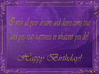 Happy Birthday Purple Greeting Card