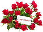 Red Roses Happy Birthday Card