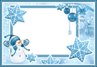 Christmas Blue Snowman Transparent PNG Frame