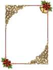 Christmas Gold PNG Photo Frame with Red Bow