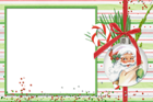 Christmas PNG Photo Frame with Santa and Candy Cane