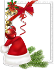Christmas Transparent Photo Frame with Santa Hat and Bells