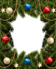 Christmas Transparent Pine Frame Border