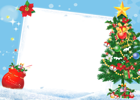 Merry Christmas PNG Frame with Christmas Tree