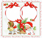 Merry Christmas Snowy Photo Frame with Kids