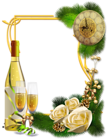 New Year PNG Photo Frame with Champagne