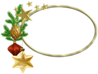 Oval Christmas PNG Photo Frame with Stars