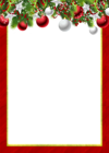 Red Transparent PNG Christmas Photo Frame with Christmas Balls