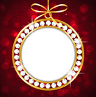 Red and Gold PNG Christmas Frame