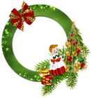 Round Transparent Green PNG Christmas Photo Frame