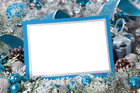 Silver and Blue Christmas Transparent PNG Photo Frame
