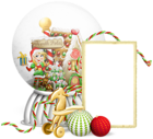 Transparent Christmas PNG Photo Frame with Snowglobe