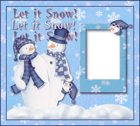 Transparent Christmas Photo Frame with Snowmans Let it Snow