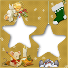 Transparent Christmas Star Frame with Angel