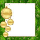 Transparent Green and Gold Christmas PNG Photo Frame