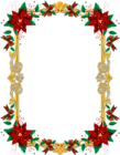Transparent PNG Christmas Frame with Poinsettia