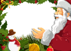 Transparent PNG Christmas Photo Frame with Santa Claus