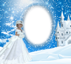 Winter Snow Lady PNG Frame