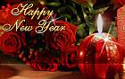 Happy New Year With Roses and Candles