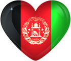 Afghanistan Large Heart Flag