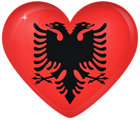 Albania Large Heart Flag