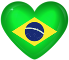 Brazil Large Heart Flag