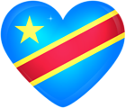 Democratic Republic of the Congo Large Heart Flag