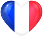 France Large Heart Flag