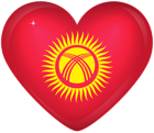 Kirgizstan Large Heart Flag
