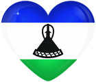 Lesotho Large Heart Flag