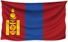 Mongolia Wrinkled Flag