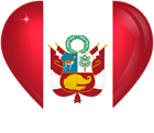 Peru Large Heart Flag