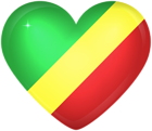Republic Of The Congo Large Heart Flag